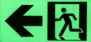 Exit running man/left arrow/door 170mm x 80mm