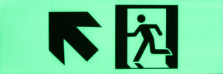 Exit sign Diagonal arrow up left300mm x 100mm