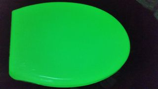 Green glow toilet seat with soft close lid