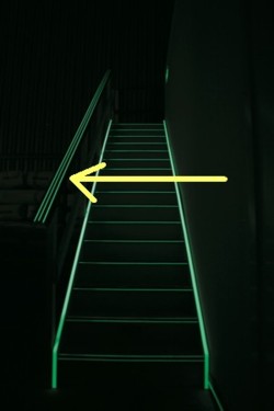 Hand rail 3 glow strips 50mm diameter per metre