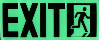EXIT word with running man 370mm x 150mm